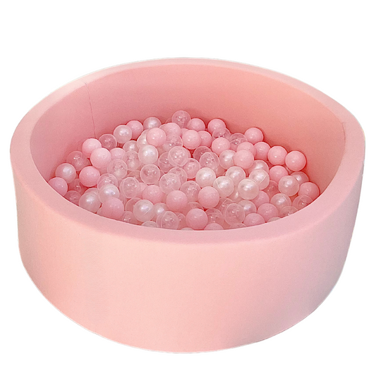 Foam Ball Pit Pool for Kids - 90X30cm/200 Balls INCLUDED - Pink